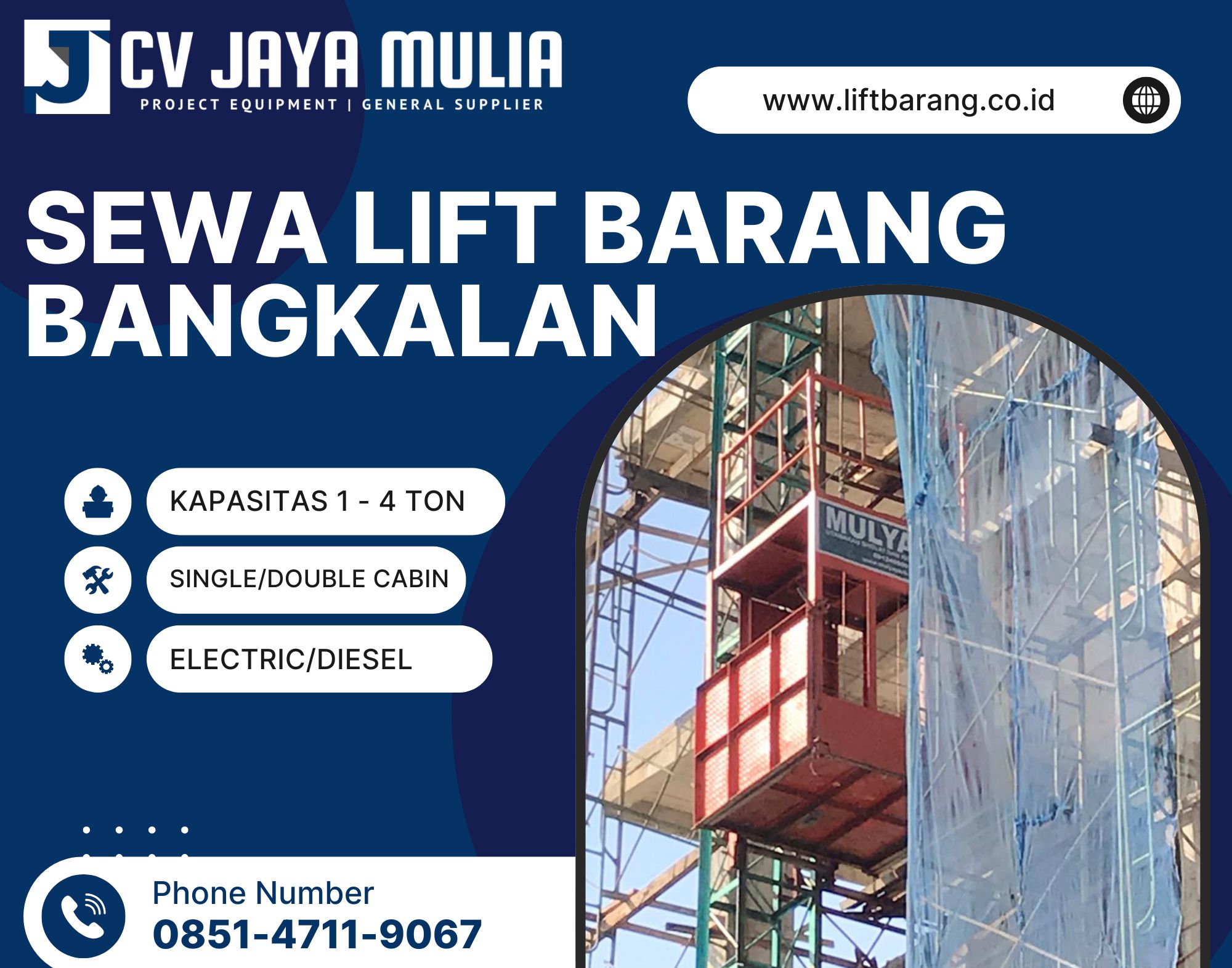 Sewa Lift Barang Bangkalan 1–4 Ton Terpercaya & Terjangkau