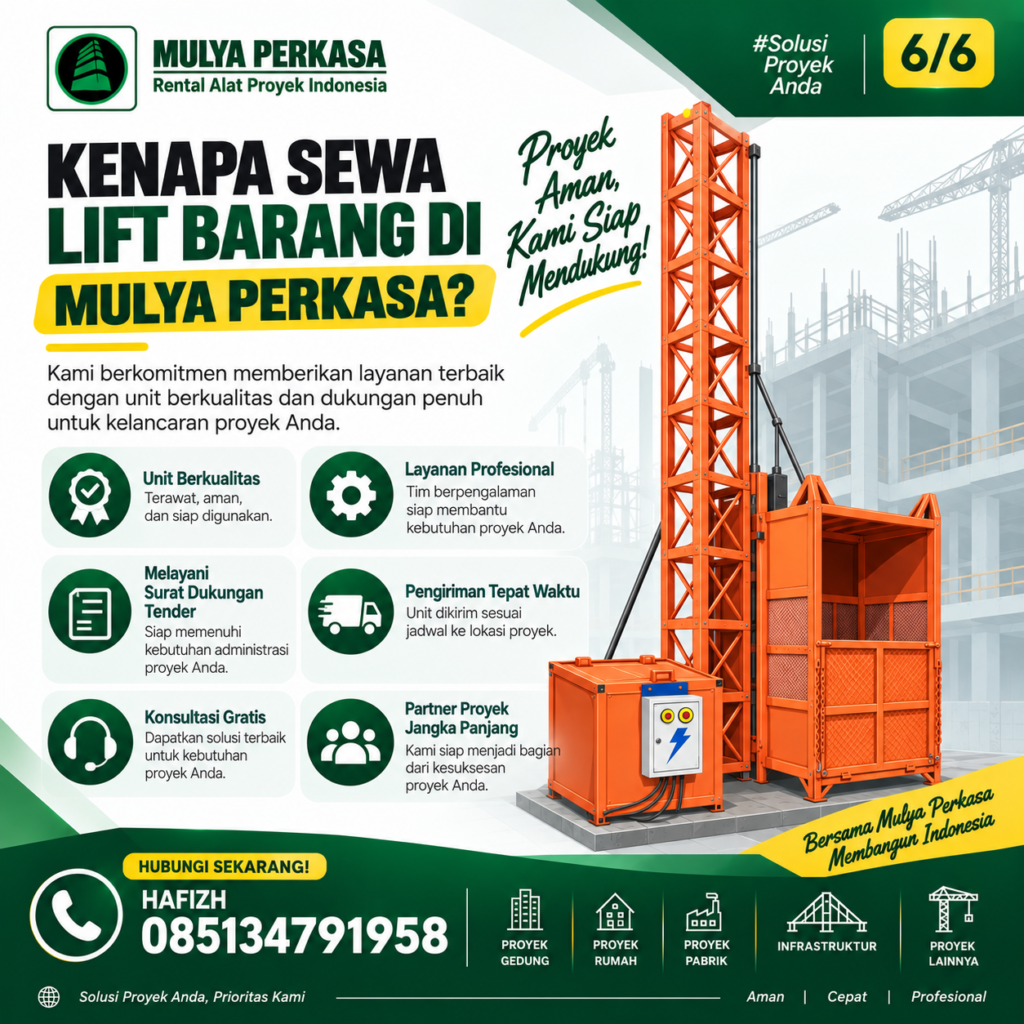 Sewa Lift Barang Surabaya CV. Mulya Perkasa