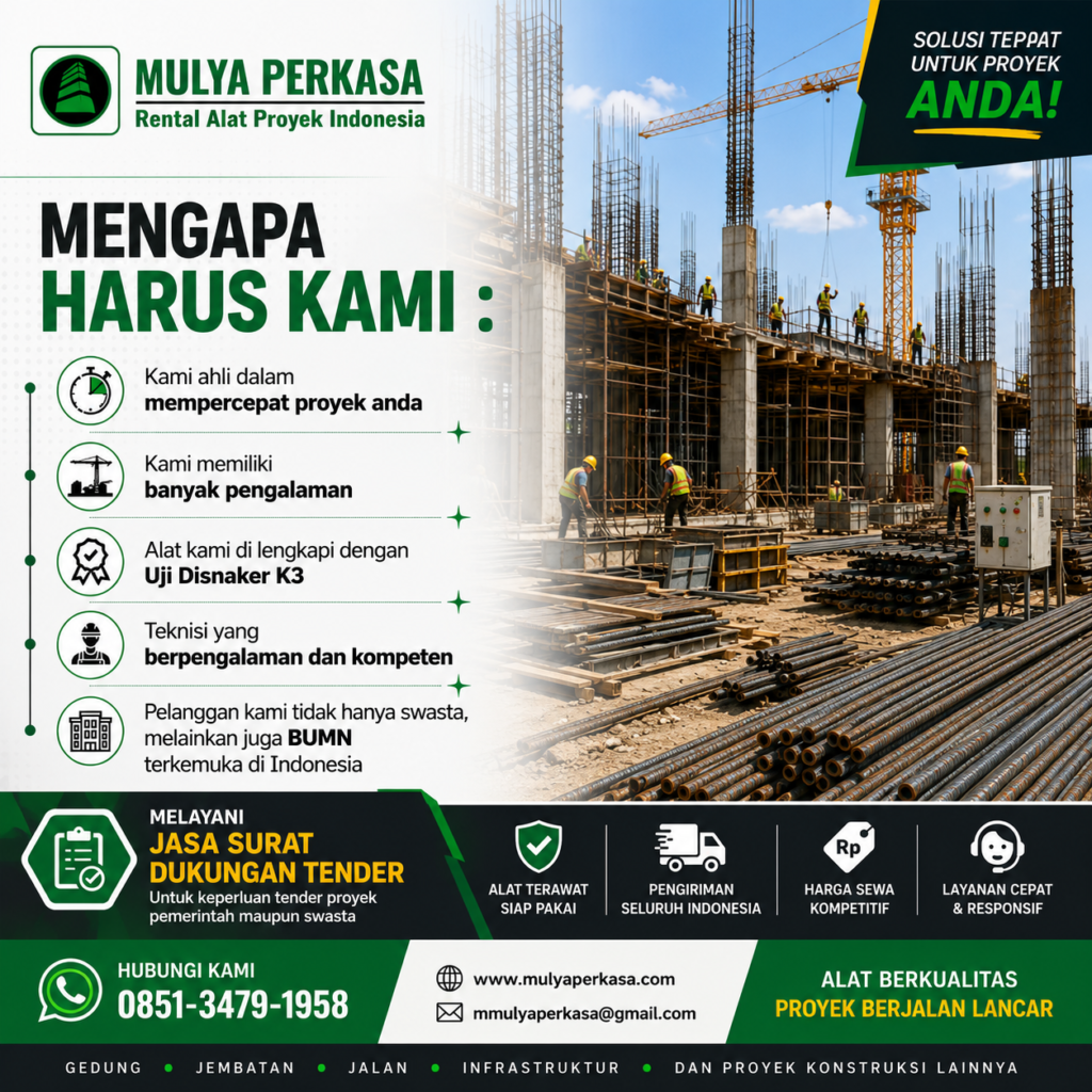 Sewa lift barang Jakarta Barat 1-5 ton CV Mulya Perkasa untuk proyek konstruksi
